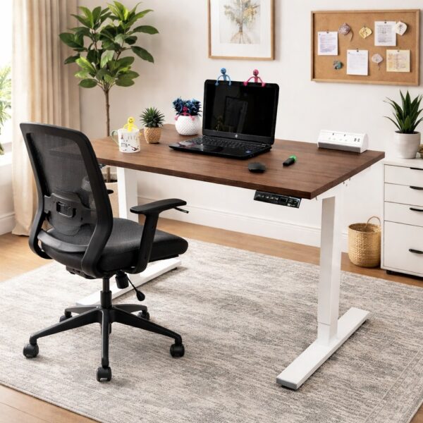 <h3>Walnut Top Height Adjustable Electric Standing Desk
