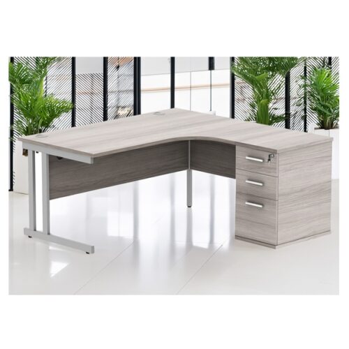 <h4>Upton Corner Desk with Desk High Pedestal