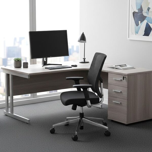 <h4>Upton Corner Desk with Desk High Pedestal
