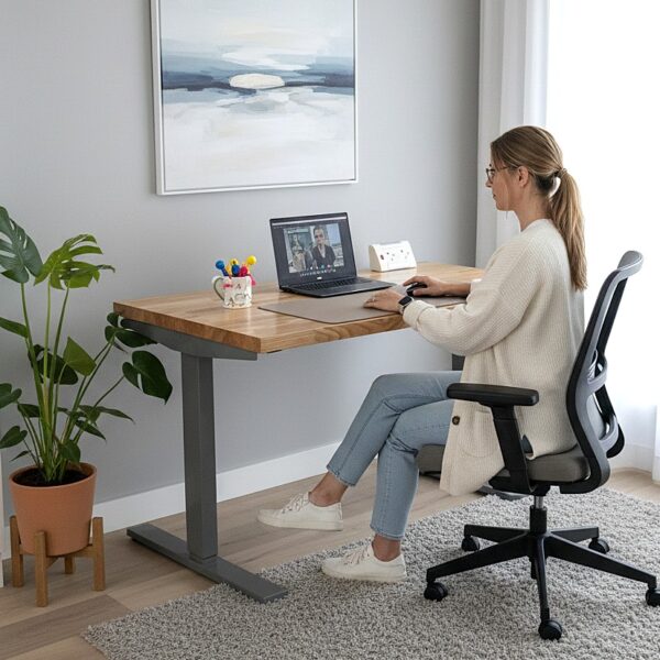 <h3>Ash Butchers Block Solid Wood Height Adjustable Electric Standing Desk