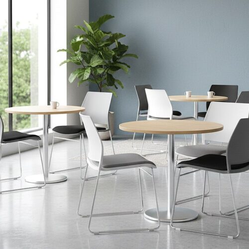 <h5>Verse Padded Seat Stackable Chrome Frame Chair