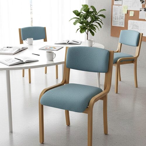 <h3>Spinx – Beech Framed Meeting Chair with Upholstered and Padded Seat and Backrest