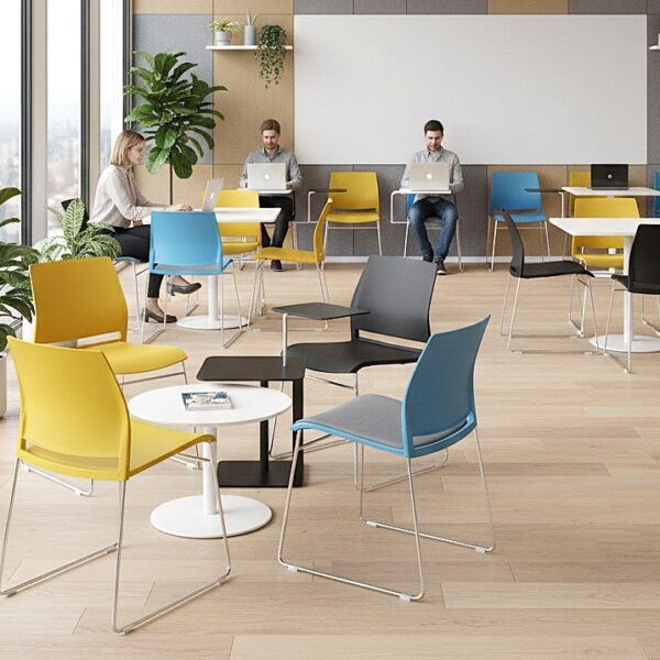 <h5>Verse Stackable Chrome Frame Chair