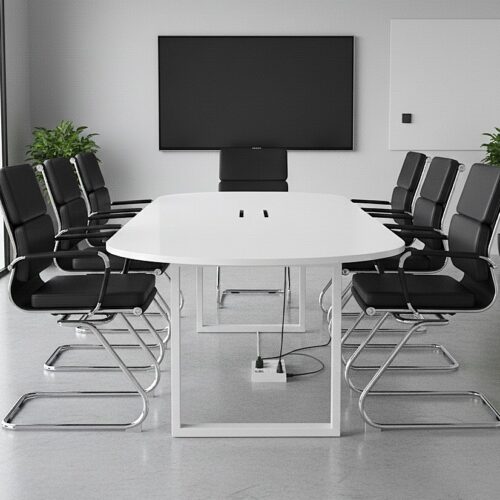 <h3>Avanti – Bonded Leather Medium Back Armchair with Individual Back Cushions and Chrome Arms & Base – Black