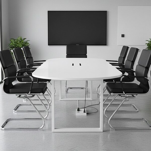 <h3>Avanti – Bonded Leather Medium Back Armchair with Individual Back Cushions and Chrome Arms & Base – Black