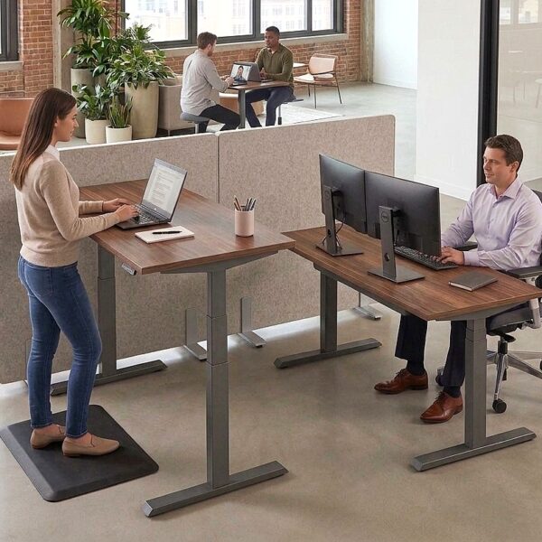 <h3>White Top Upstand Premium 600mm-1250mm Height Frame Dual-Motor Electric Sit-Stand Desk