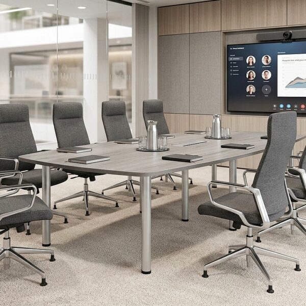 <h4>Core Pole Leg Barrel Shaped Meeting Table